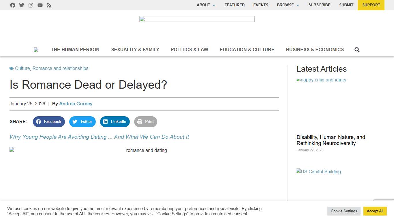 Is Romance Dead or Delayed? - Public Discourse